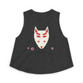 Kitsune Mask Crop Top in Dark Grey Heather