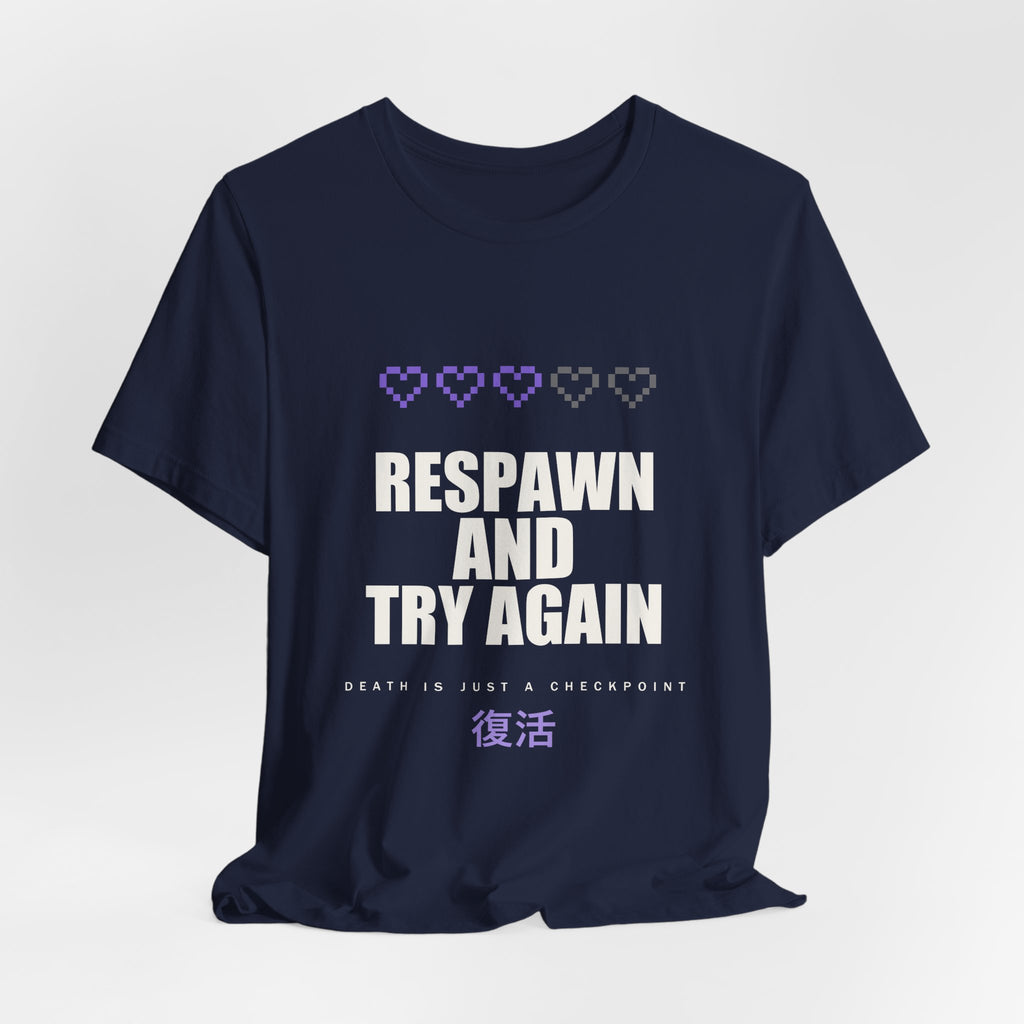Respawn And Try Again Anime T-Shirt - original anime design, view 22
