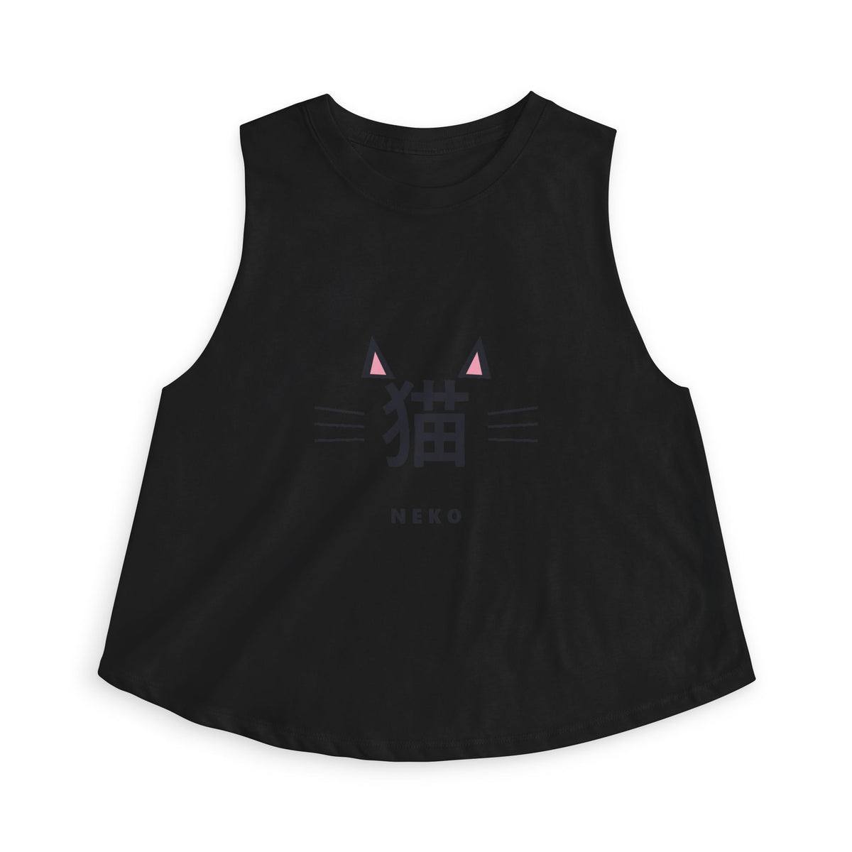 Neko Crop Top in Solid Black Blend