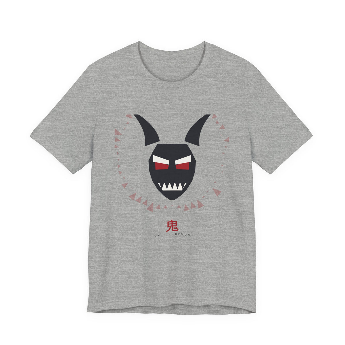 Oni Mask Anime T-Shirt in Athletic Heather