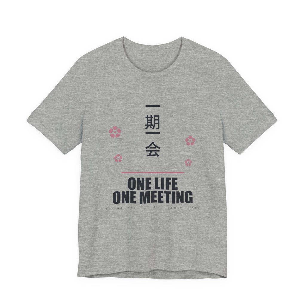 One Life One Meeting Anime T-Shirt in Athletic Heather