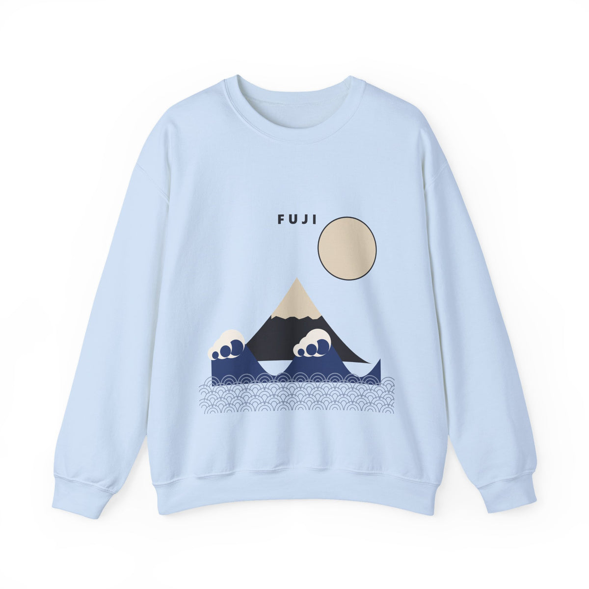 Fuji & Wave Sweatshirt in Light Blue
