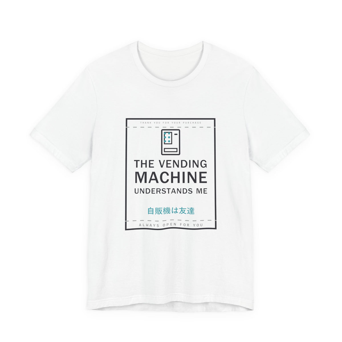 The Vending Machine Understands Me Funny Anime T-Shirt in White