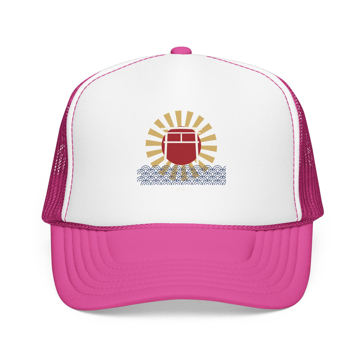 Torii Gate Trucker Cap in Hot Pink