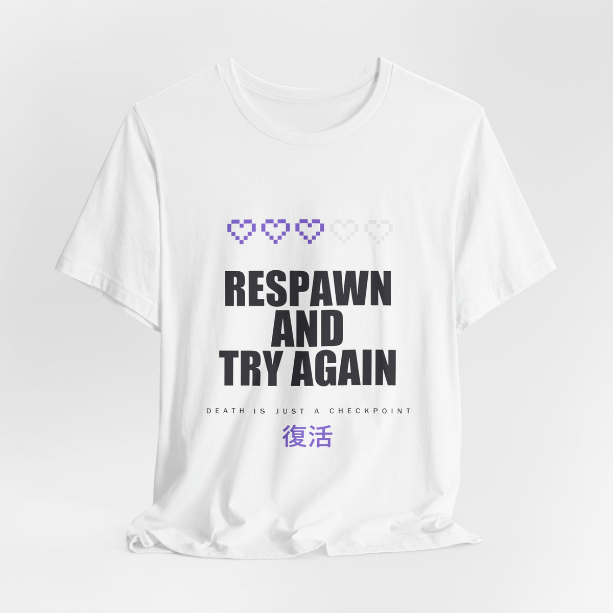 Respawn And Try Again Anime T-Shirt - original anime design, view 4