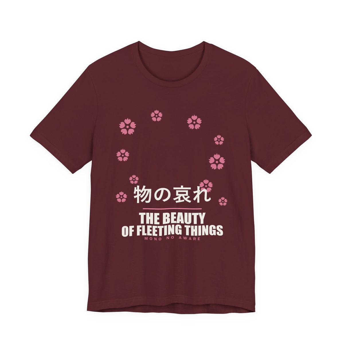 Mono No Aware Anime T-Shirt in Maroon