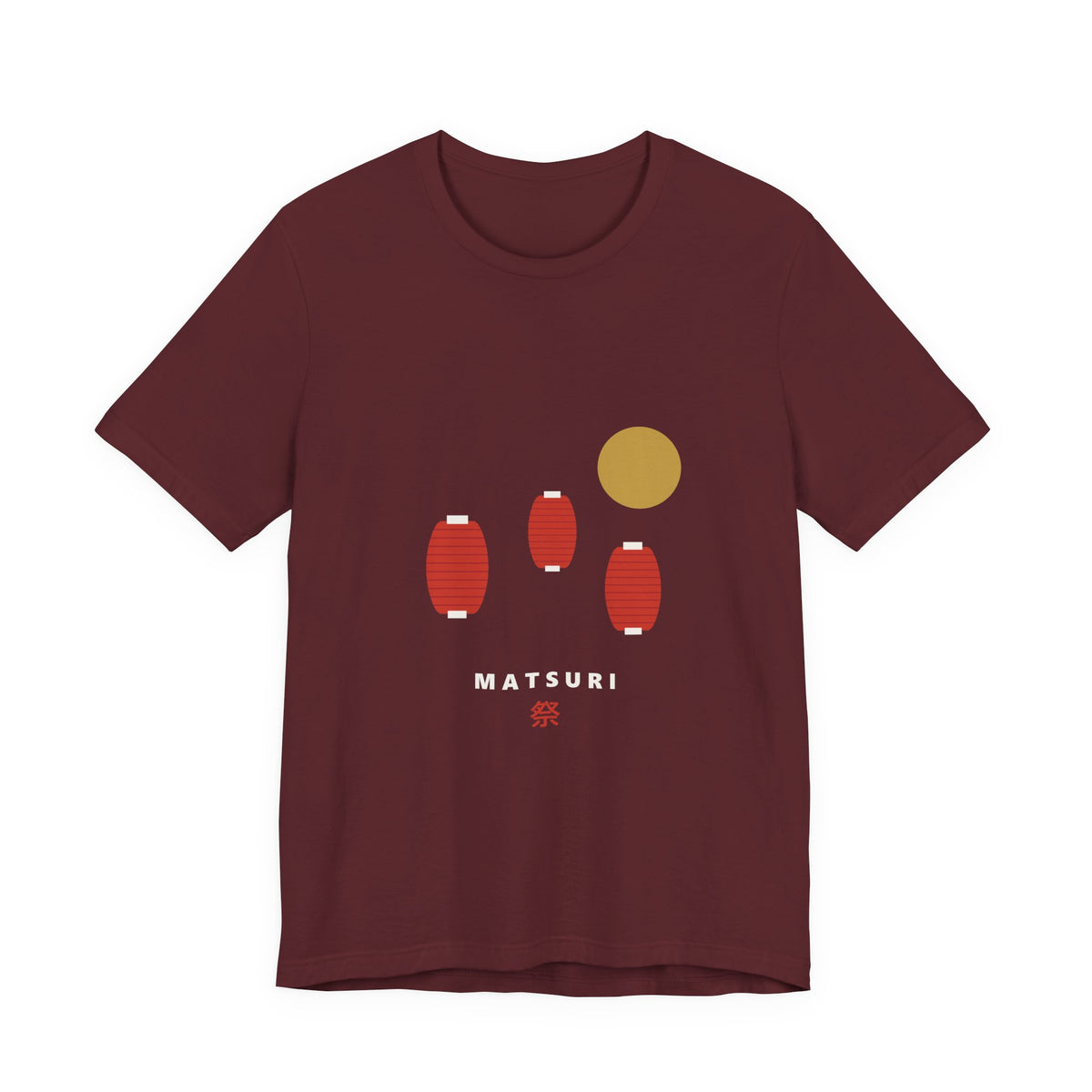 Matsuri Lanterns T-Shirt in Maroon