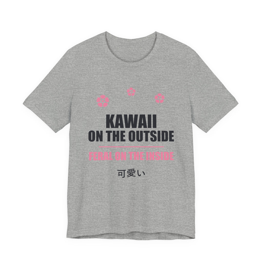Kawaii But Feral Anime T-Shirt in Athletic Heather