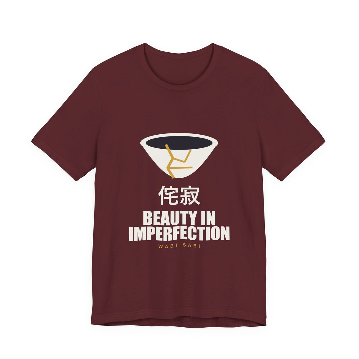 Wabi Sabi Anime T-Shirt in Maroon