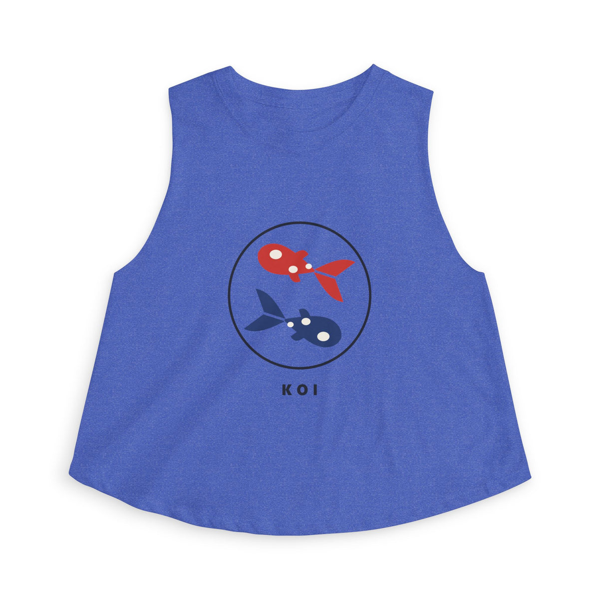 Koi Pair Crop Top in Heather True Royal