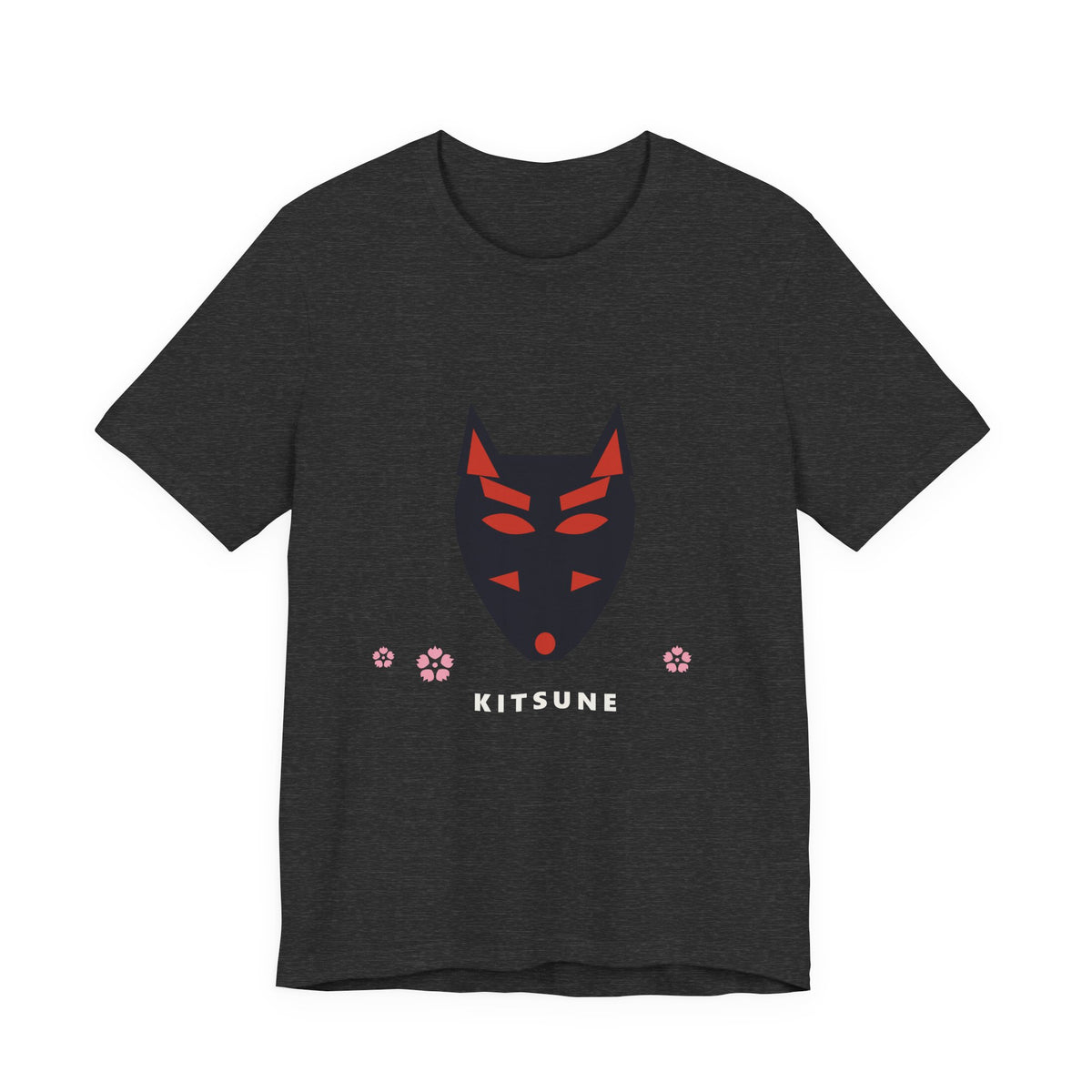 Kitsune Mask T-Shirt in Dark Grey Heather