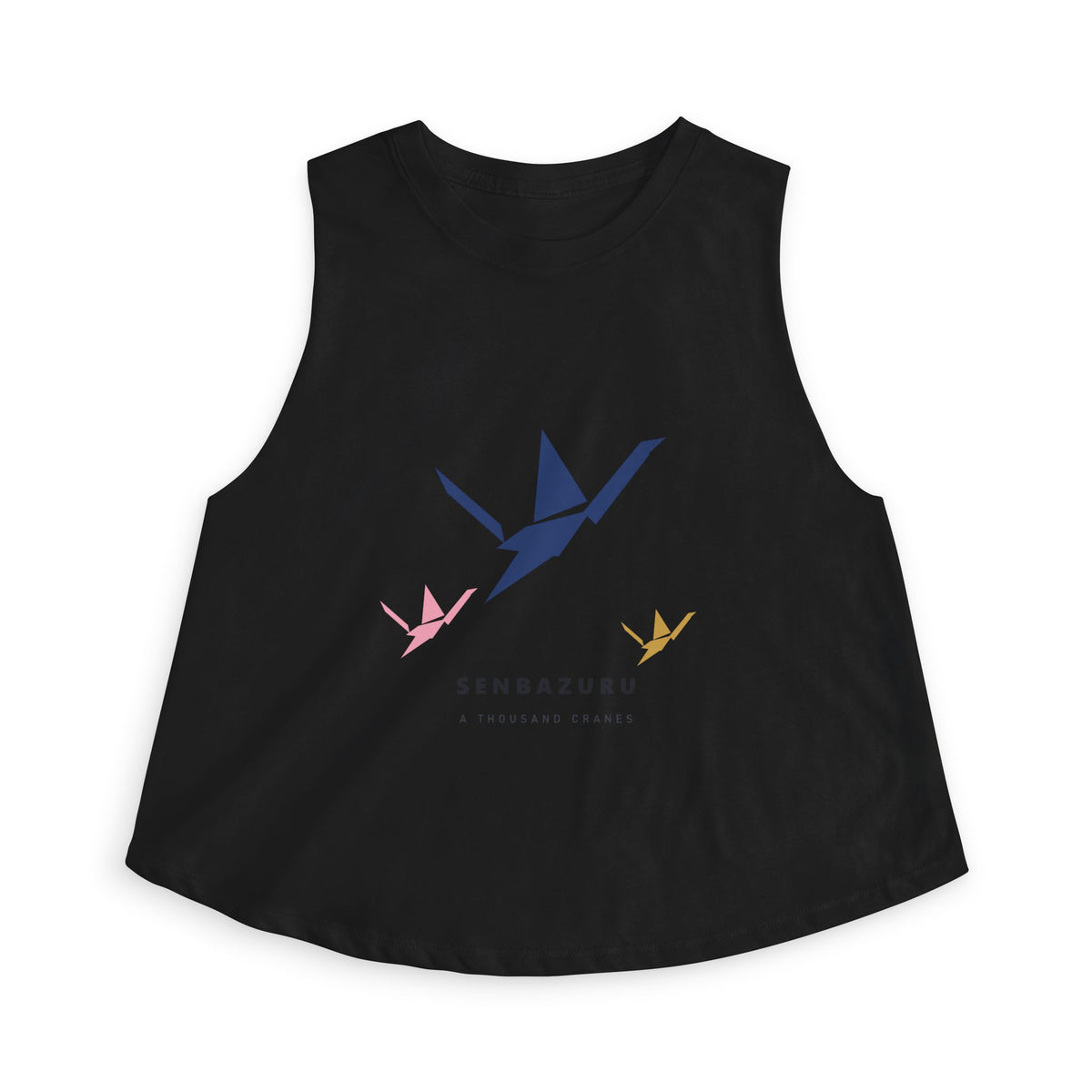 Senbazuru Crop Top in Solid Black Blend