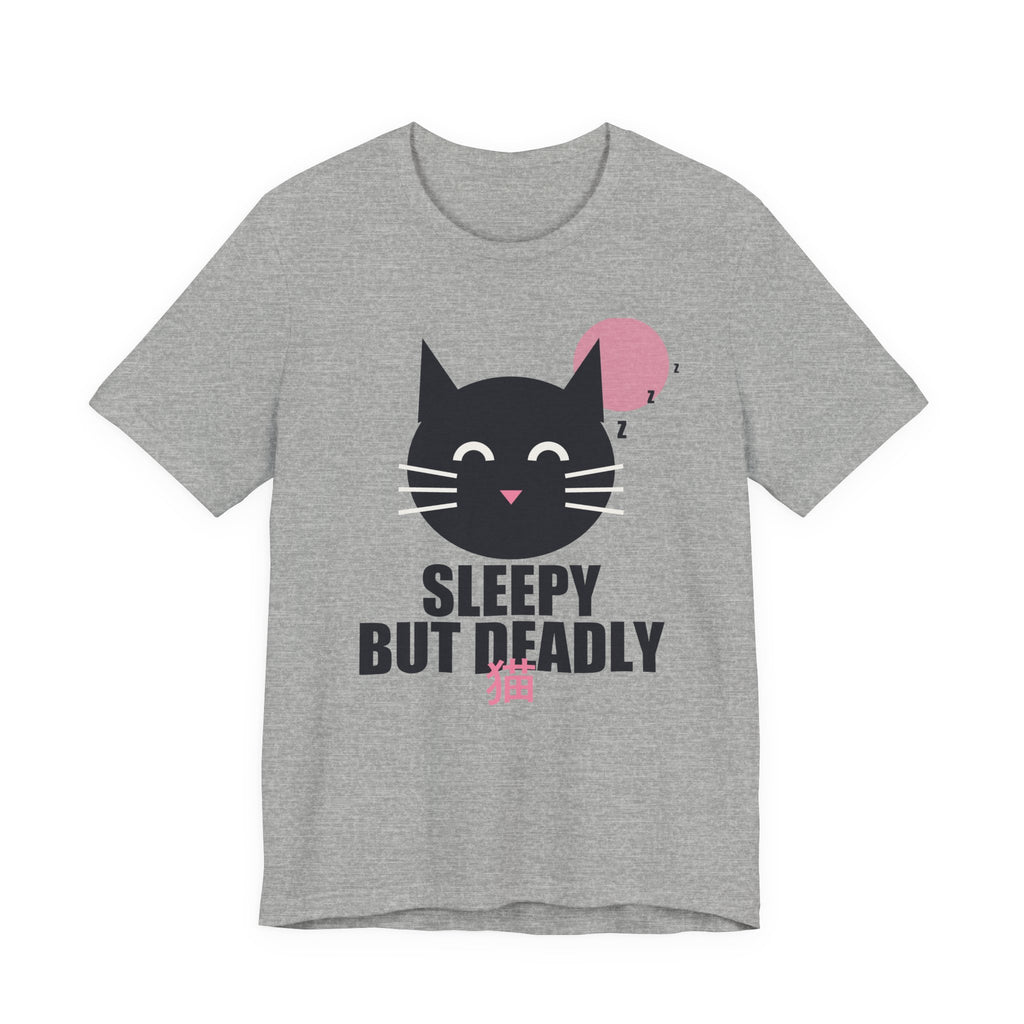 Sleepy But Deadly Anime T-Shirt in Athletic Heather