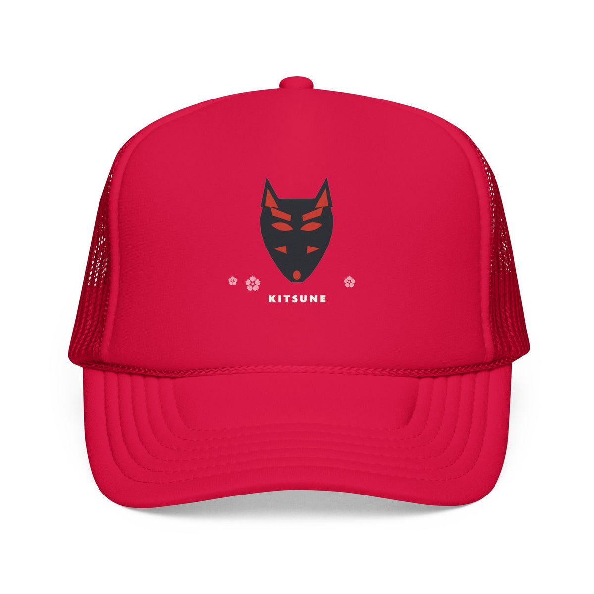 Kitsune Mask Trucker Cap in Red