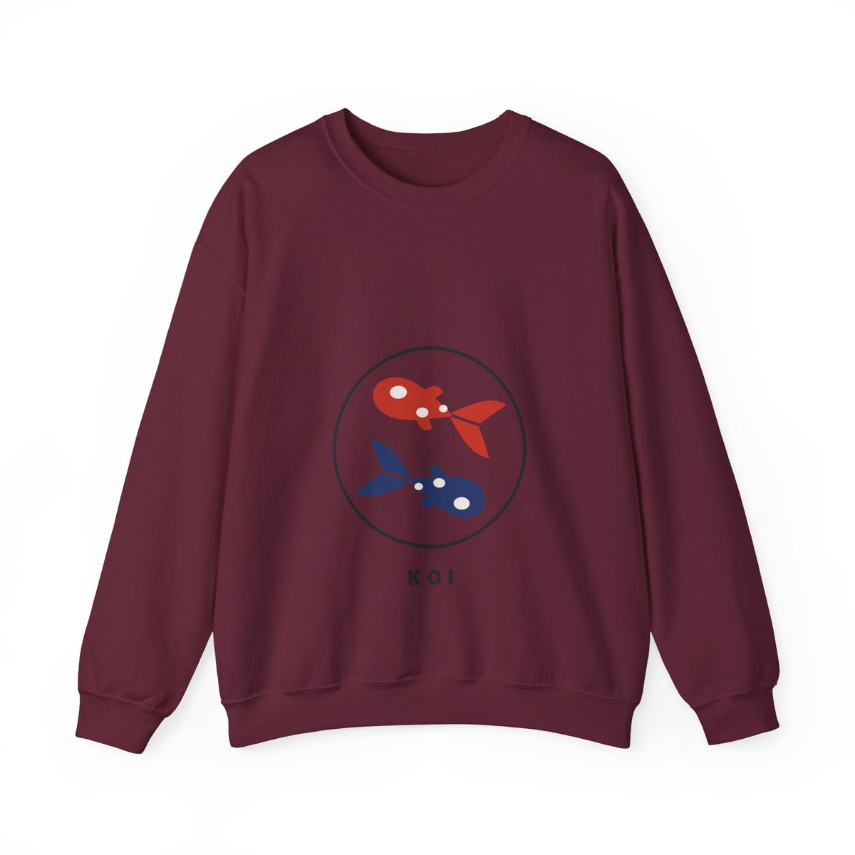 Koi Pair Sweatshirt in Maroon
