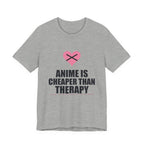 Cheaper Than Therapy Anime T-Shirt in Athletic Heather