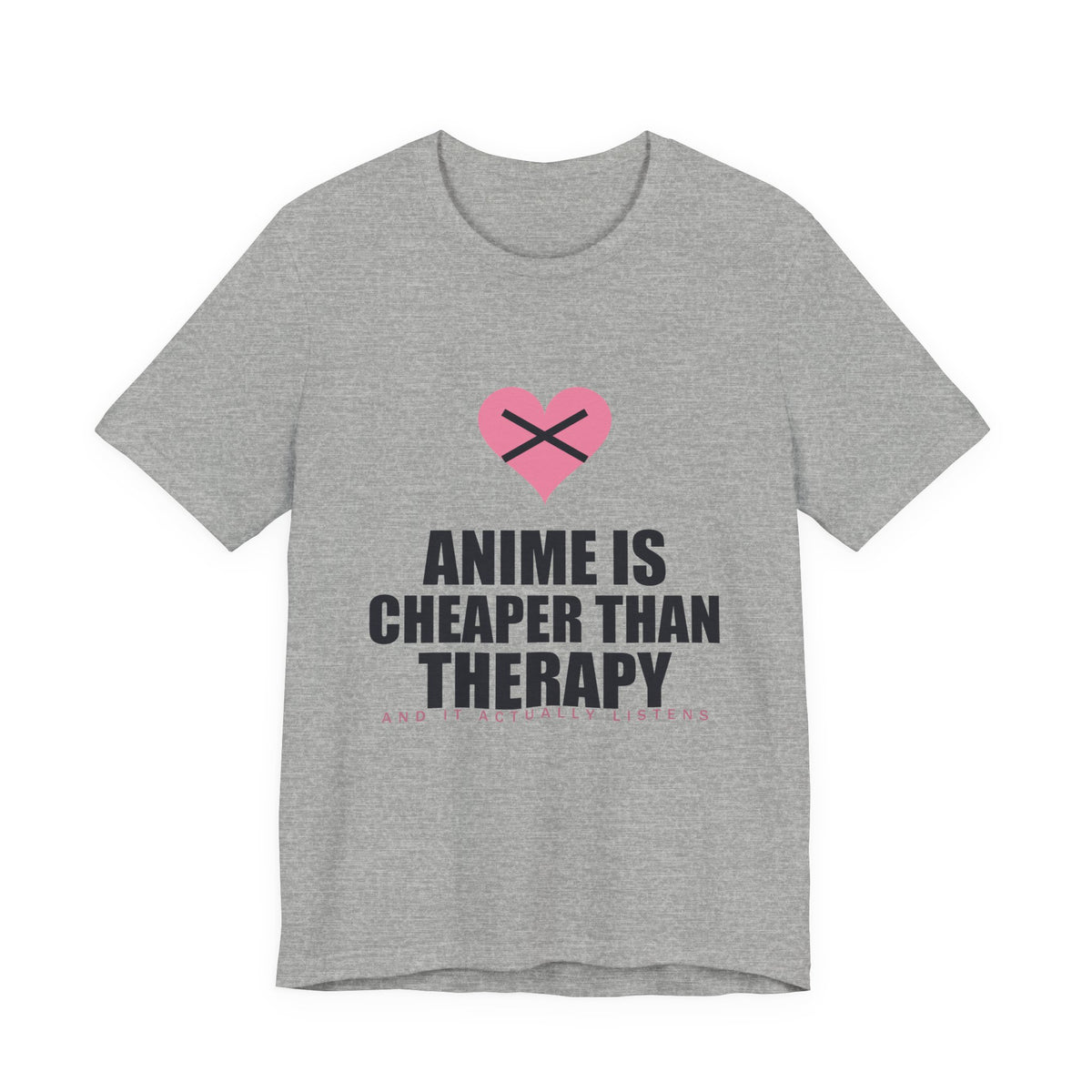 Cheaper Than Therapy Anime T-Shirt in Athletic Heather