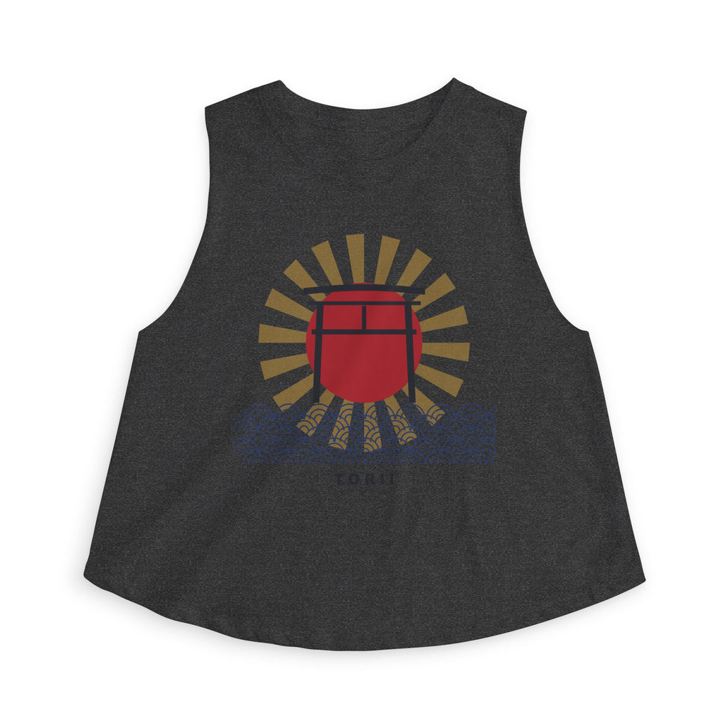 Torii Gate Crop Top in Dark Grey Heather