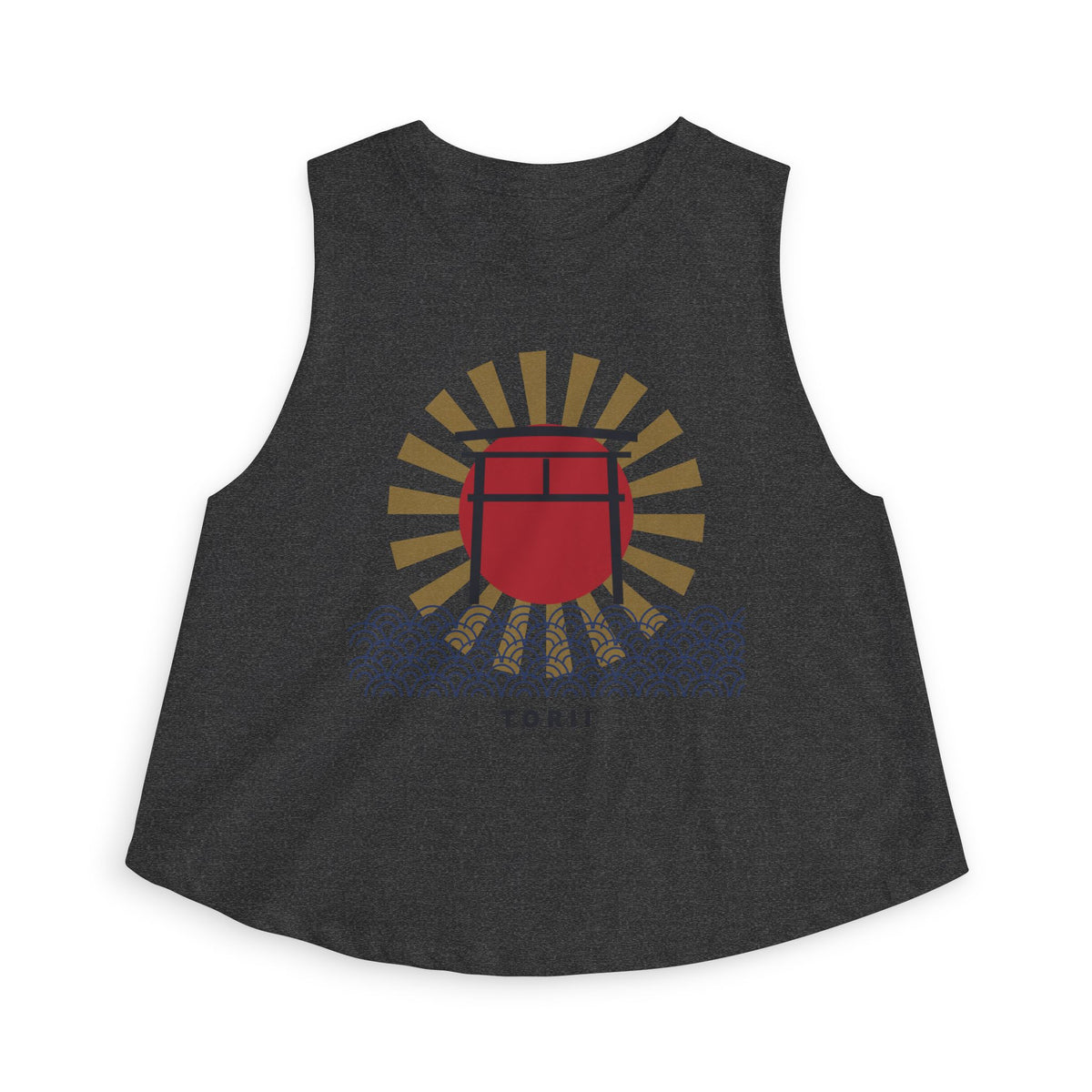 Torii Gate Crop Top in Dark Grey Heather