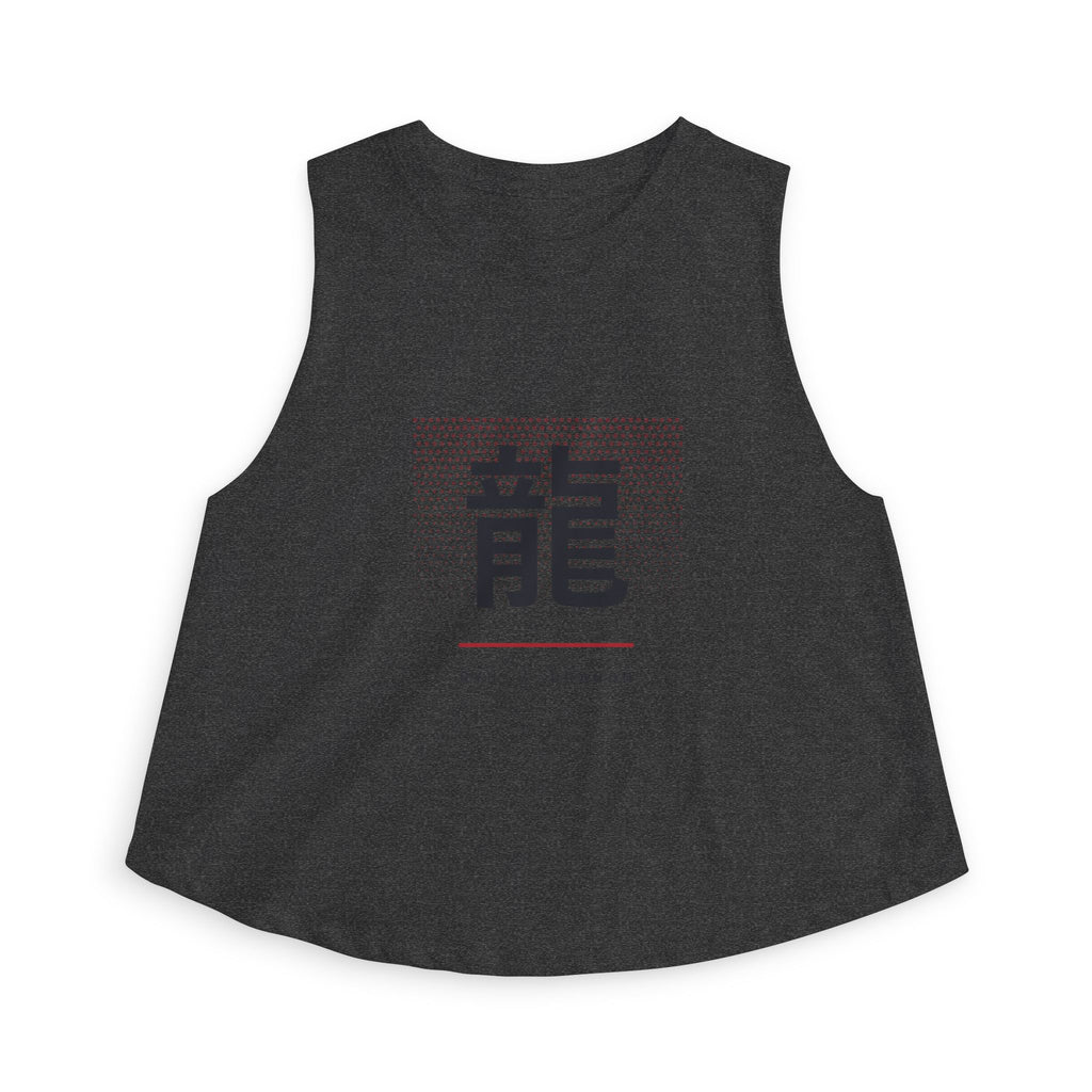 Ryu Dragon Crop Top in Dark Grey Heather