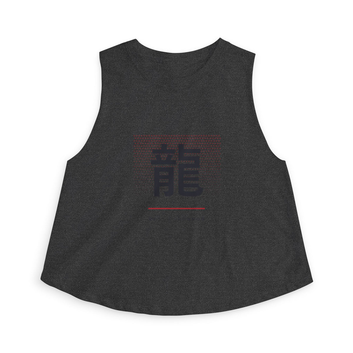 Ryu Dragon Crop Top in Dark Grey Heather