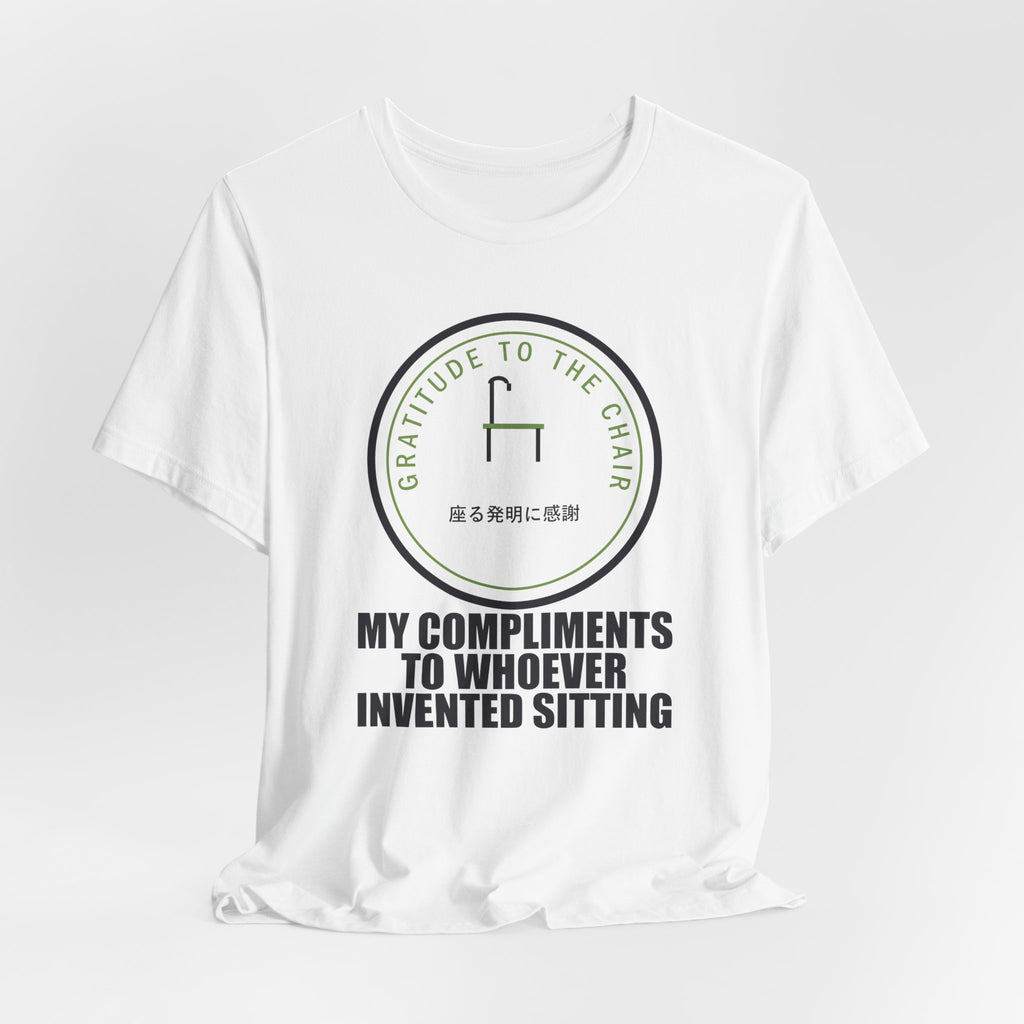 My Compliments To Whoever Invented Sitting Funny Anime T-Shirt - original anime design, view 3