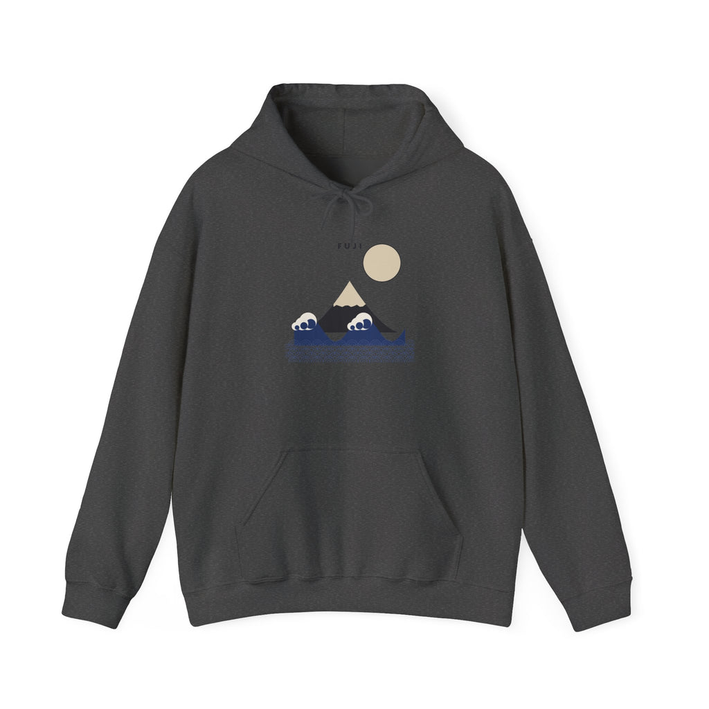Fuji & Wave Hoodie in Dark Heather