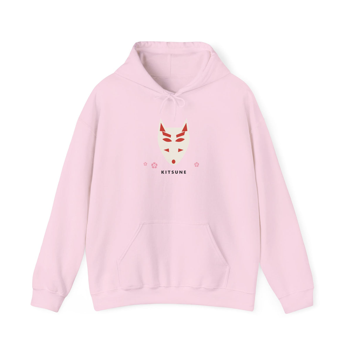 Kitsune Mask Hoodie in Light Pink