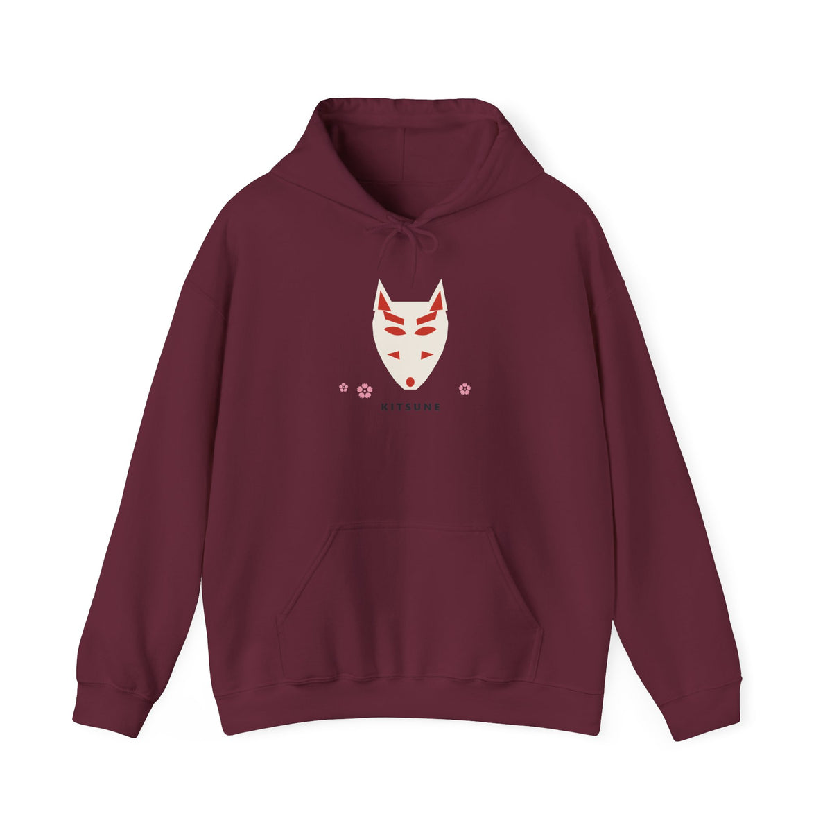 Kitsune Mask Hoodie in Maroon