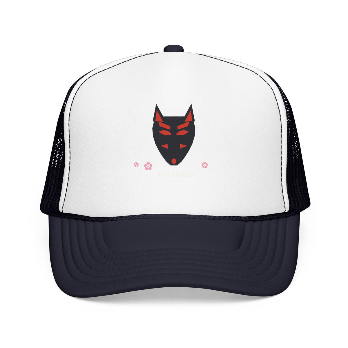 Kitsune Mask Trucker Cap in Navy