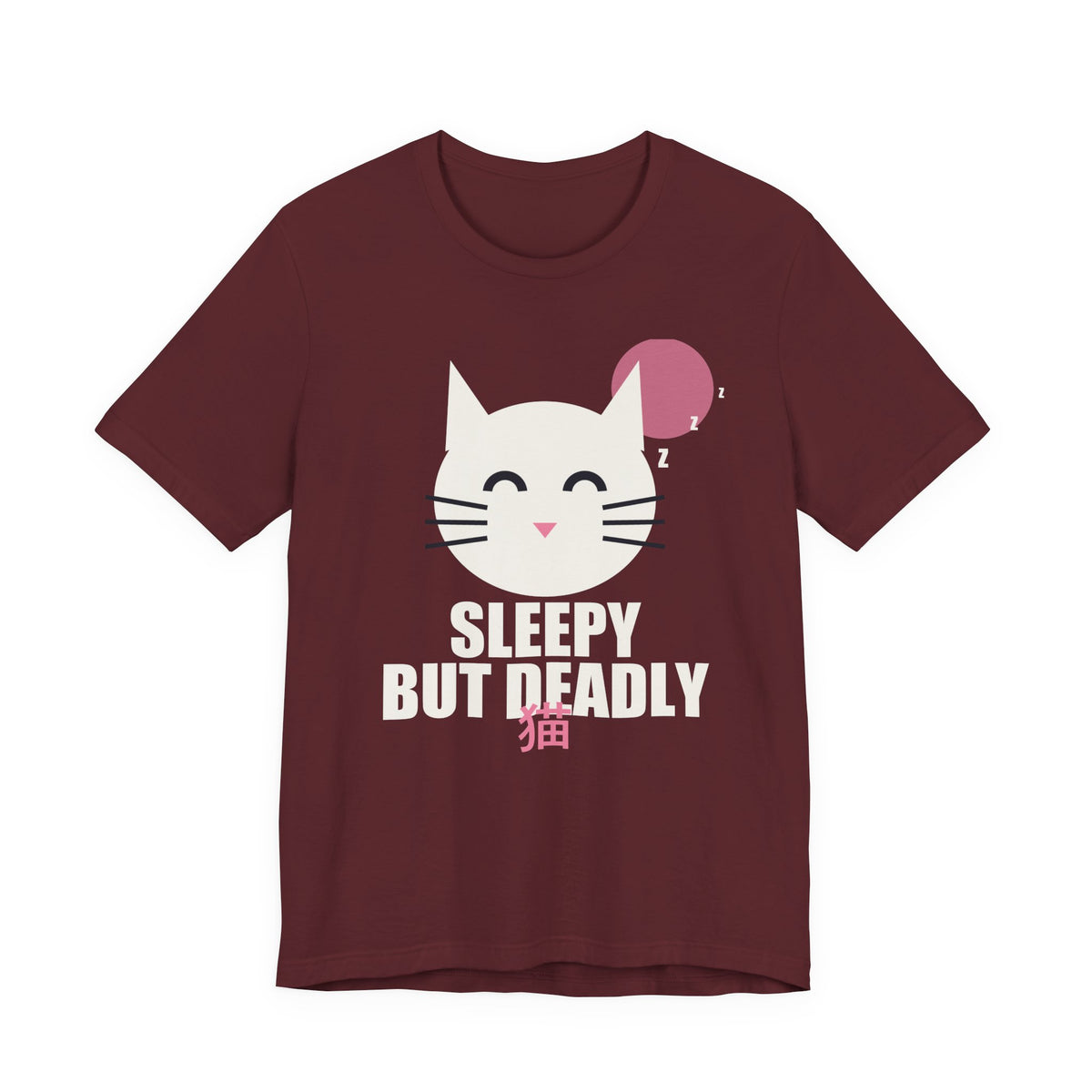 Sleepy But Deadly Anime T-Shirt in Maroon