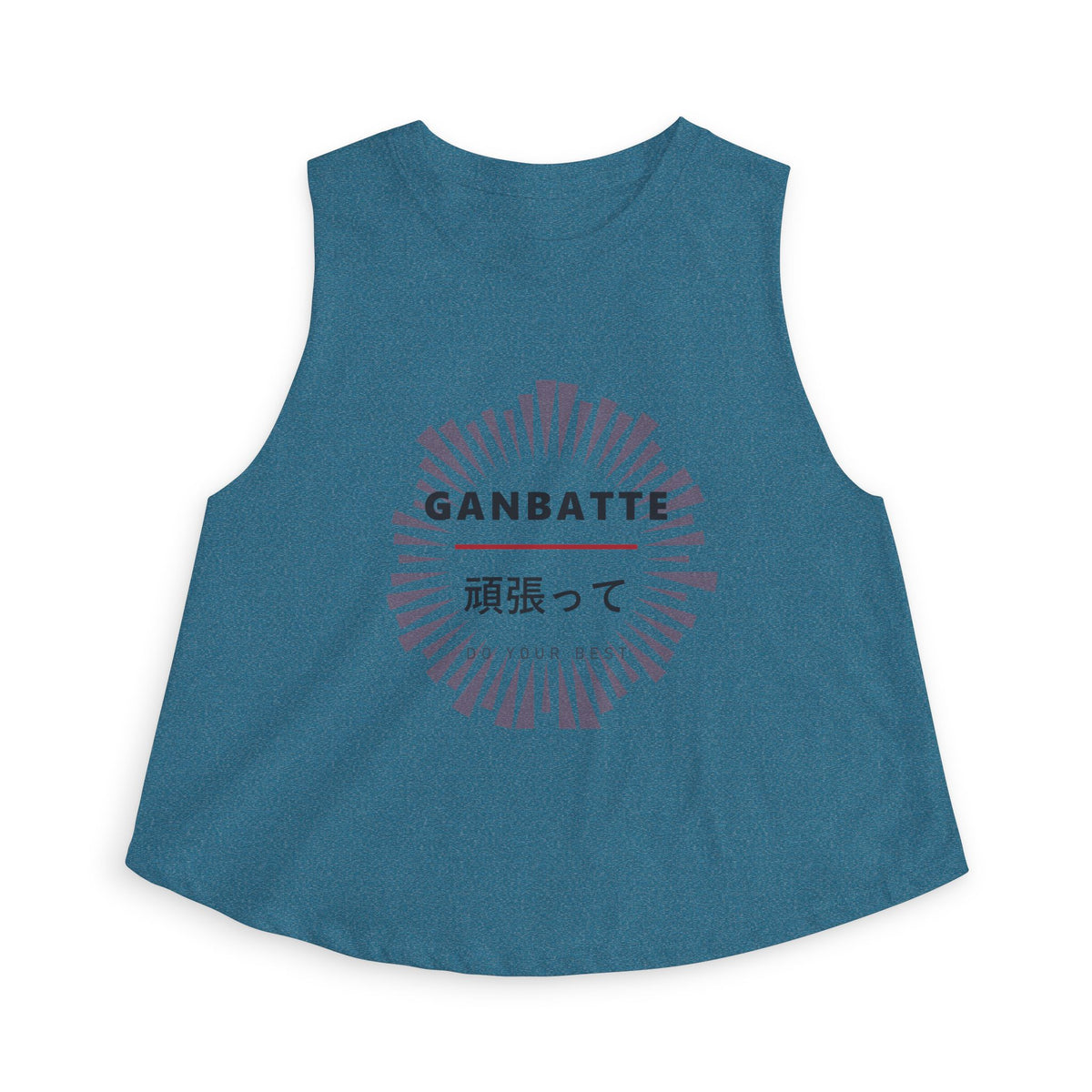 Ganbatte Crop Top in Heather Deep Teal