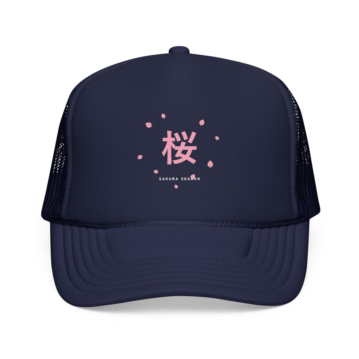 Sakura Season Trucker Cap in Dark Navy