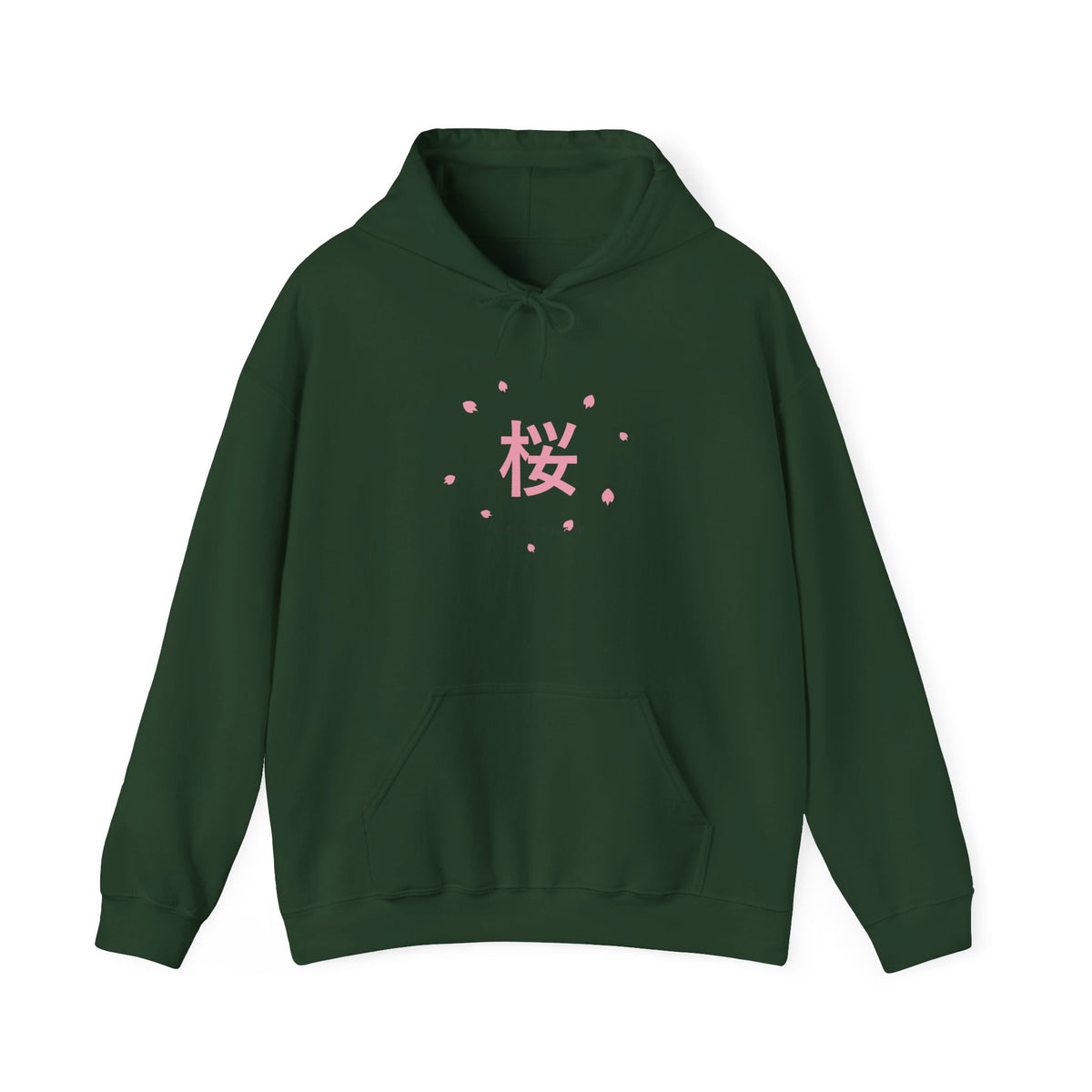 Sakura Season Hoodie in Forest Green