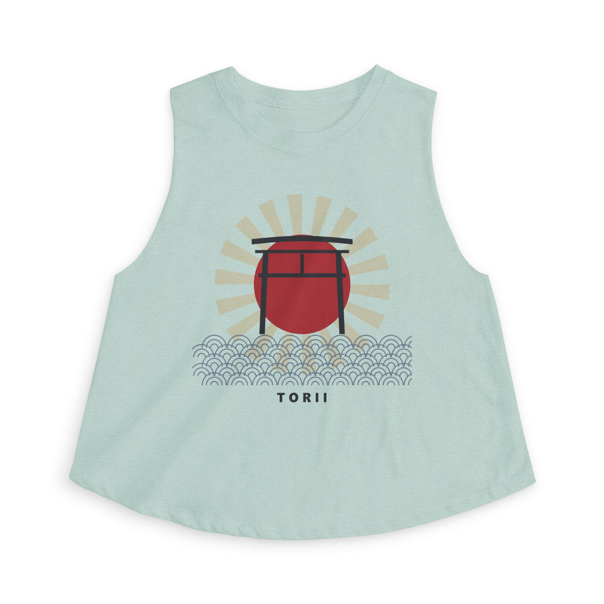 Torii Gate Crop Top in Heather Dusty Blue
