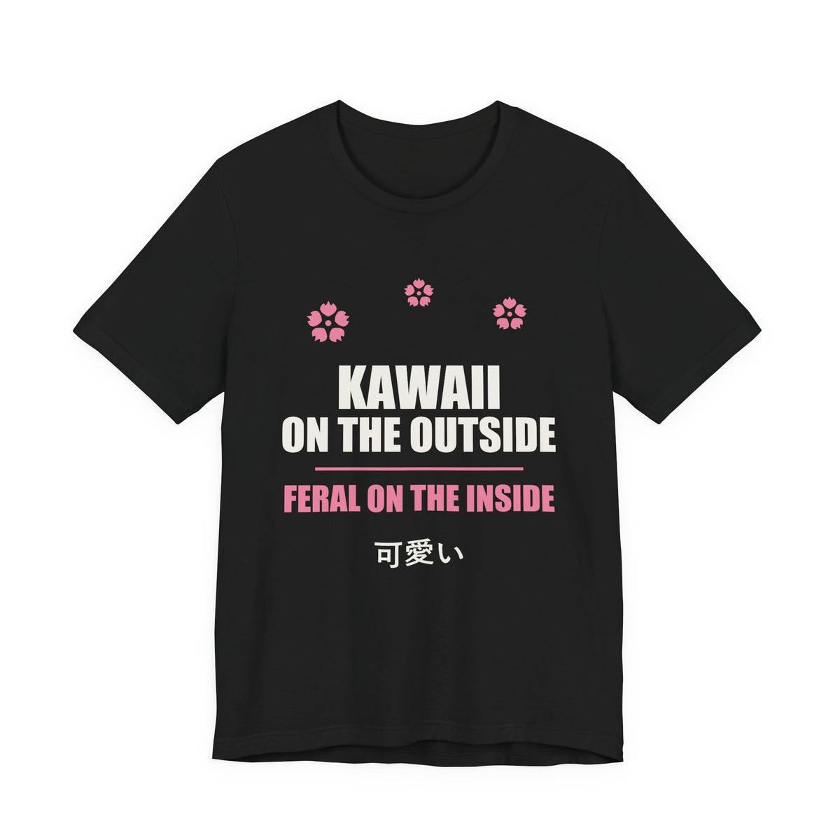 Kawaii But Feral Anime T-Shirt in Black