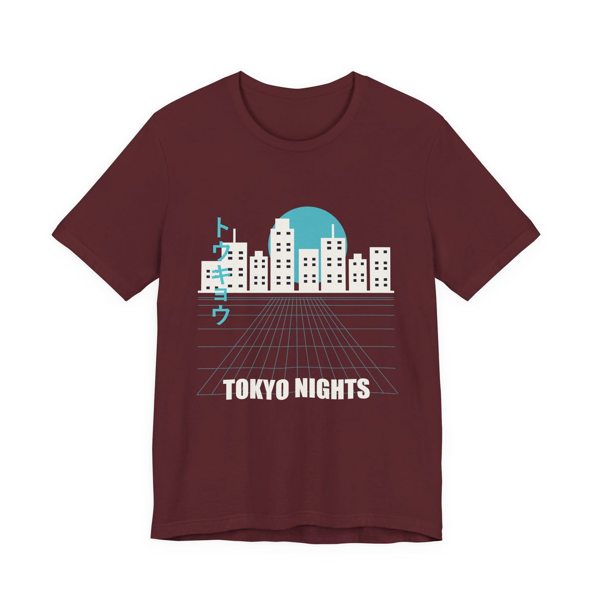 Tokyo Nights Anime T-Shirt in Maroon