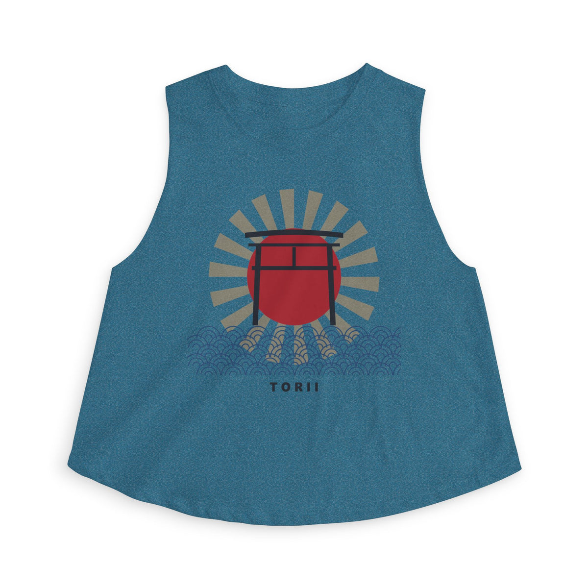 Torii Gate Crop Top in Heather Deep Teal