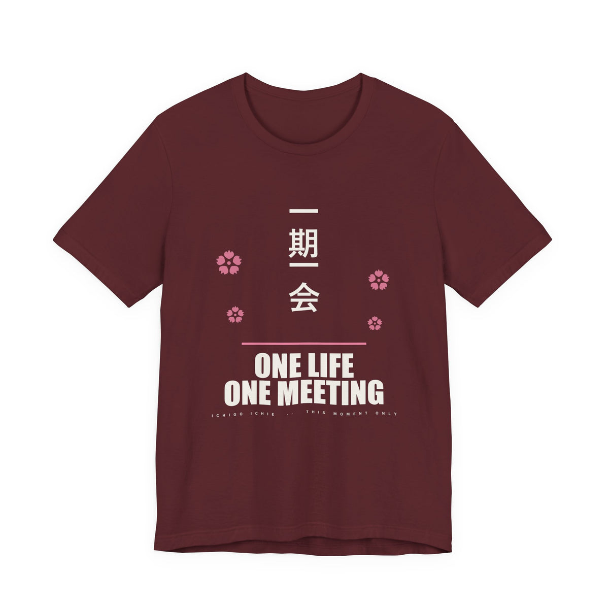 One Life One Meeting Anime T-Shirt in Maroon