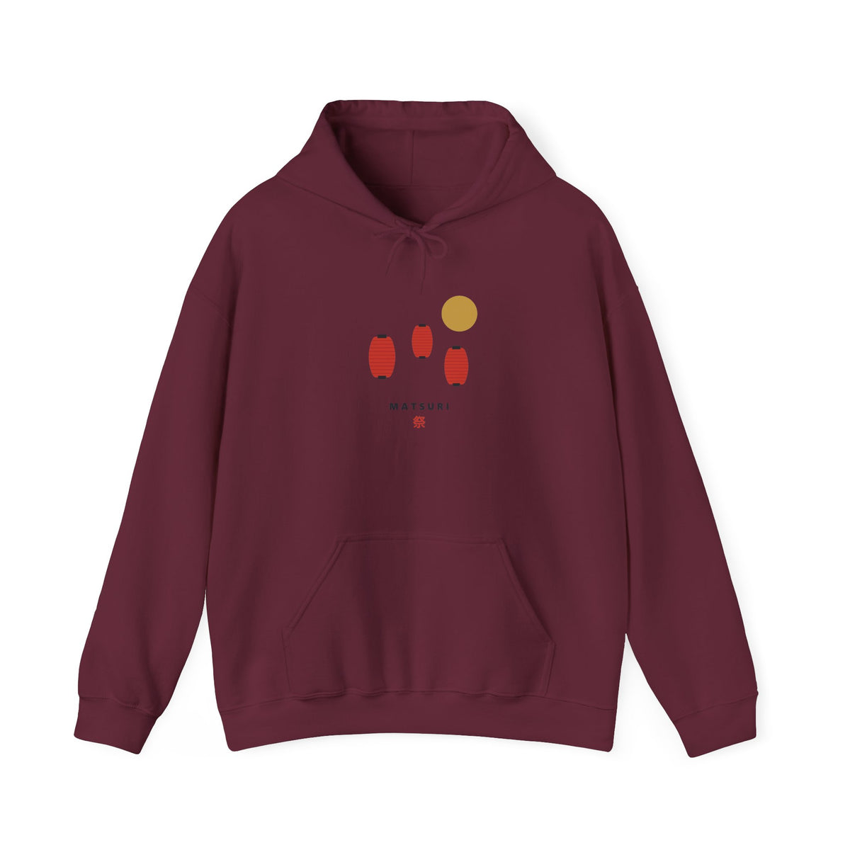 Matsuri Lanterns Hoodie in Maroon