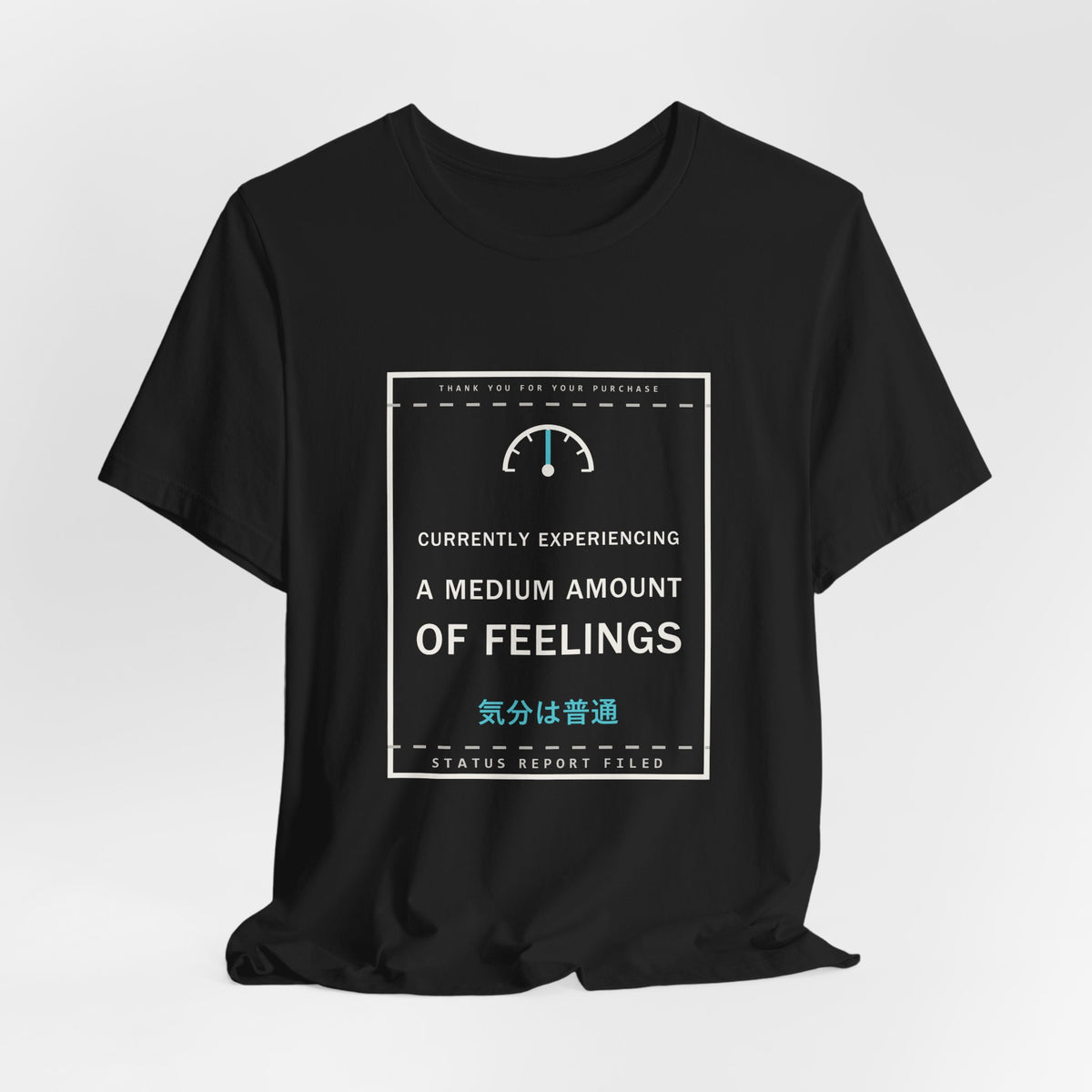 Currently Experiencing A Medium Amount Of Feelings Funny Anime T-Shirt - original anime design, view 6
