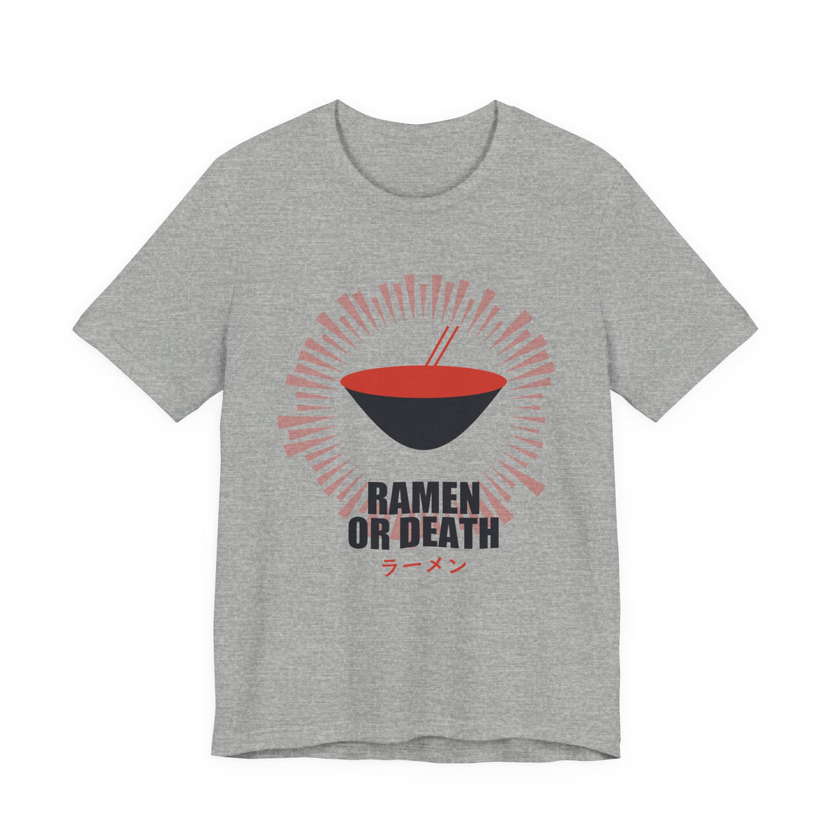 Ramen Or Death Anime T-Shirt in Athletic Heather
