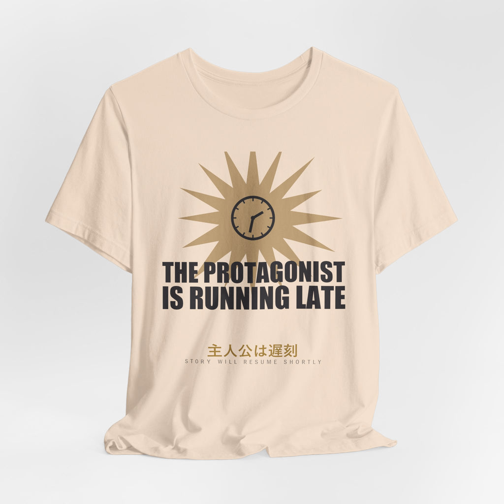 The Protagonist Is Running Late Funny Anime T-Shirt - original anime design, view 9