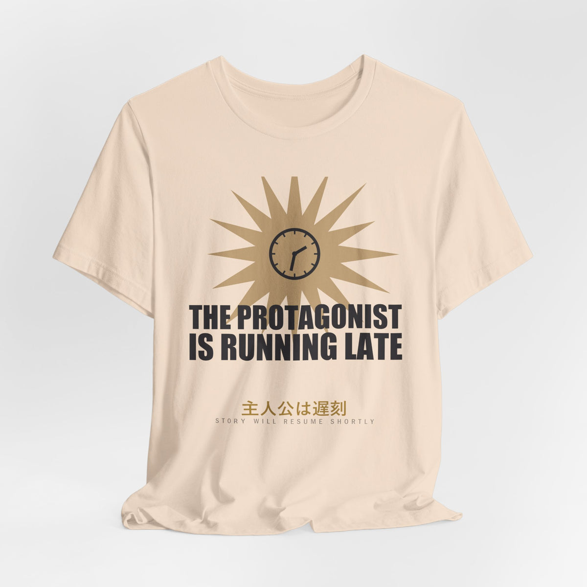 The Protagonist Is Running Late Funny Anime T-Shirt - original anime design, view 9