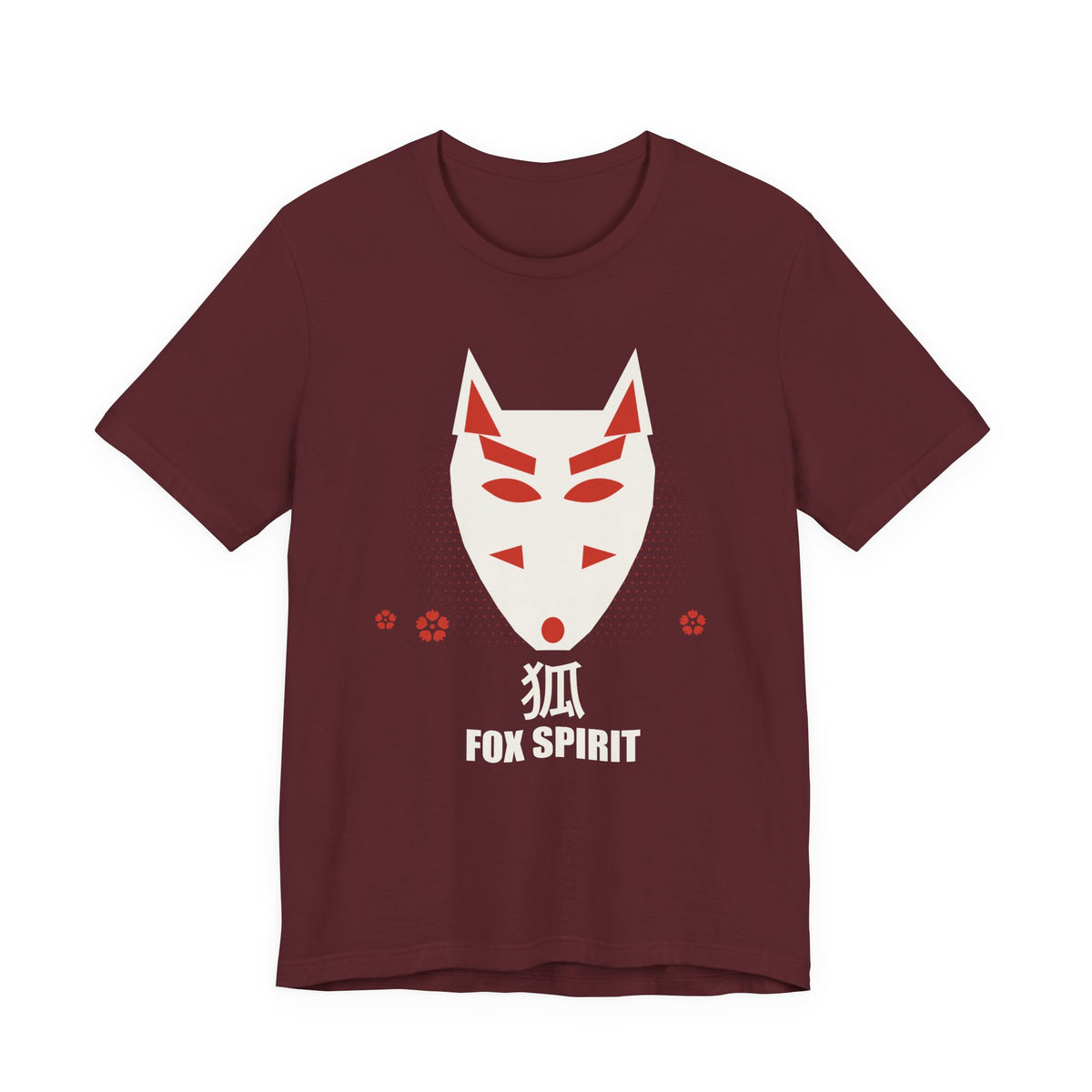 Fox Spirit Anime T-Shirt in Maroon