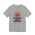 My Heart Is Full Of Sandwich Funny Anime T-Shirt in Athletic Heather