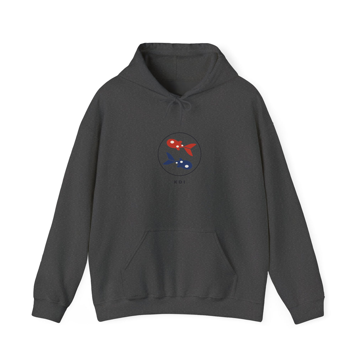 Koi Pair Hoodie in Dark Heather