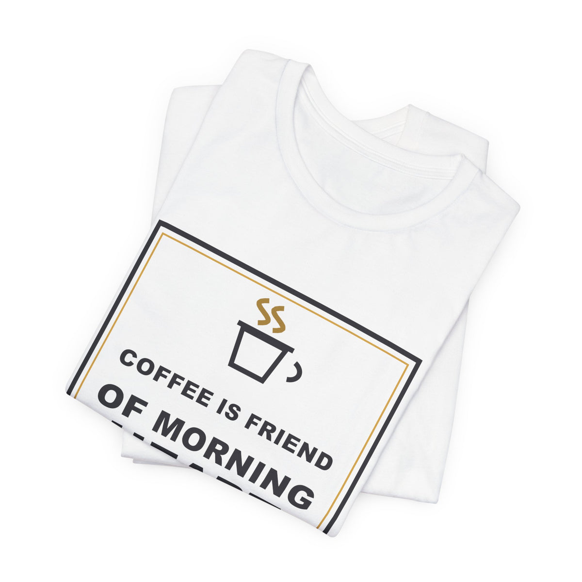 Coffee Is Friend Of Morning Heart Funny Anime T-Shirt - original anime design, view 2