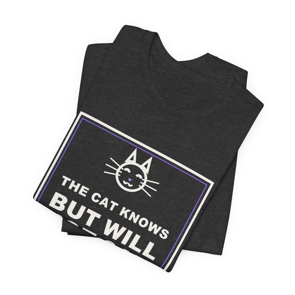 The Cat Knows But Will Not Say Funny Anime T-Shirt - original anime design, view 17