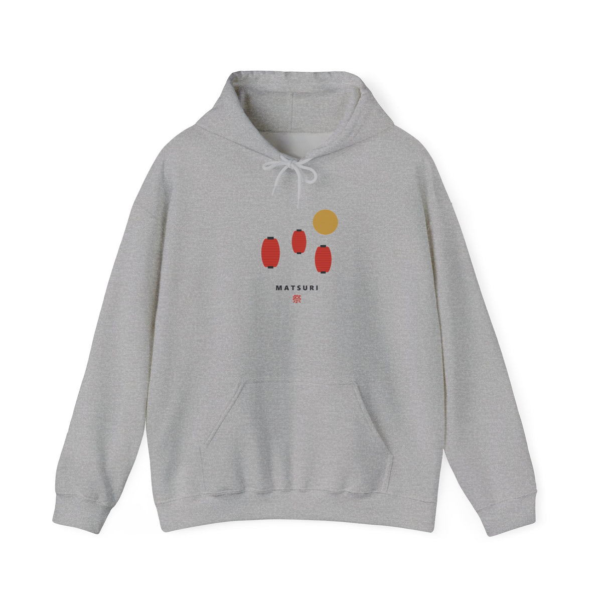 Matsuri Lanterns Hoodie in Sport Grey